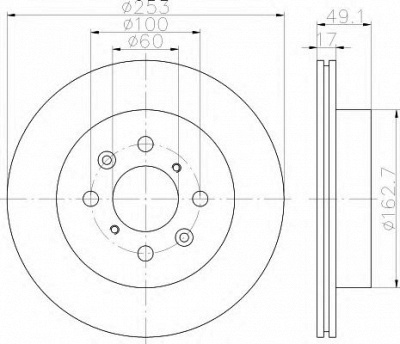 HELLA 8dd355111591 -  Тормозной диск