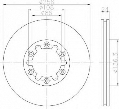 HELLA 8dd355111731 -  Тормозной диск