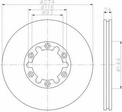 HELLA 8dd355111741 -  Тормозной диск