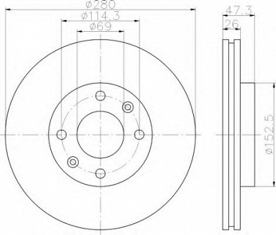 HELLA 8dd355111771 -  Тормозной диск