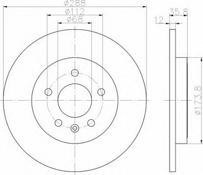 HELLA 8dd355111811 -  Тормозной диск