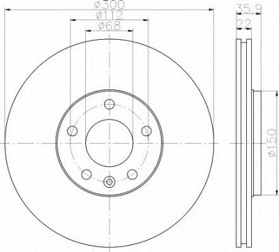 HELLA 8dd355111821 -  Тормозной диск