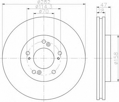 HELLA 8dd355112021 -  Тормозной диск