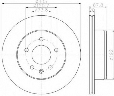 HELLA 8dd355112041 -  Тормозной диск