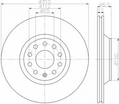 HELLA 8dd355112121 -  Тормозной диск