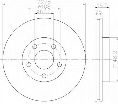 HELLA 8dd355112171 -  Тормозной диск