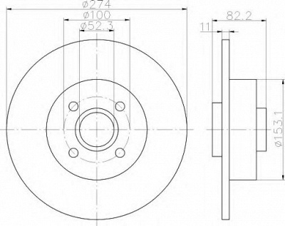 HELLA 8dd355112211 -  Тормозной диск