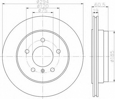 HELLA 8dd355112271 -  Тормозной диск