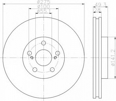 HELLA 8dd355112331 -  Тормозной диск