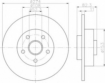 HELLA 8dd355112361 -  Тормозной диск