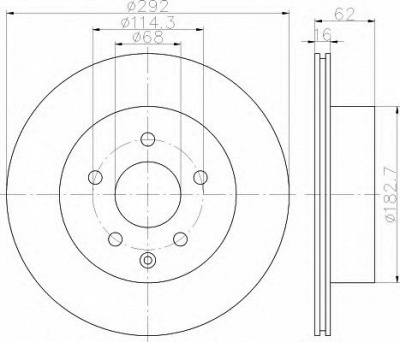 HELLA 8dd355112391 -  Тормозной диск