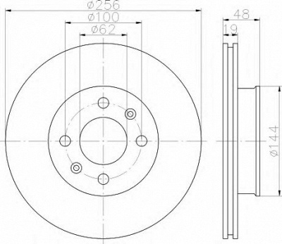 HELLA 8dd355112471 -  Тормозной диск