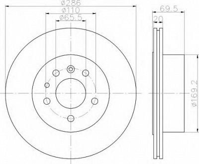 HELLA 8dd355112491 -  Тормозной диск