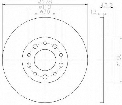 HELLA 8dd355112541 -  Тормозной диск
