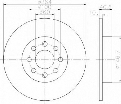 HELLA 8dd355112621 -  Тормозной диск