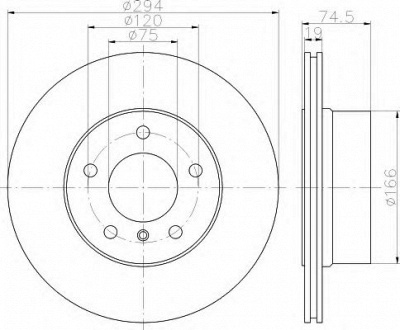 HELLA 8dd355112661 -  Тормозной диск