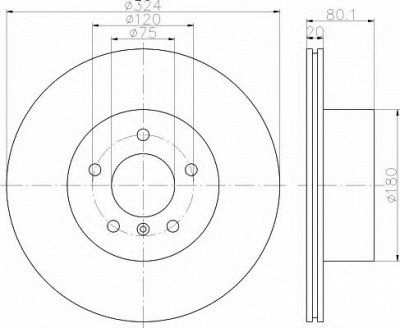 HELLA 8dd355112691 -  Тормозной диск