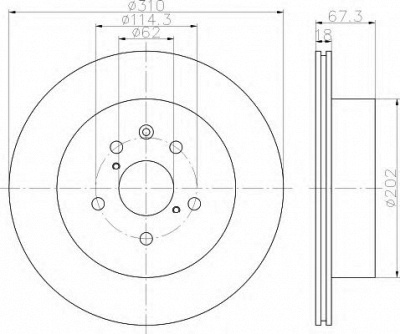 HELLA 8dd355112881 -  Тормозной диск
