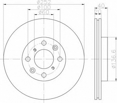 HELLA 8dd355112981 -  Тормозной диск
