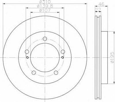 HELLA 8dd355112991 -  Тормозной диск