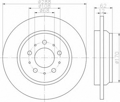HELLA 8dd355113021 -  Тормозной диск