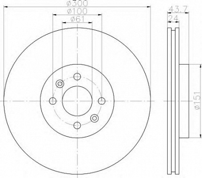 HELLA 8dd355113061 -  Тормозной диск