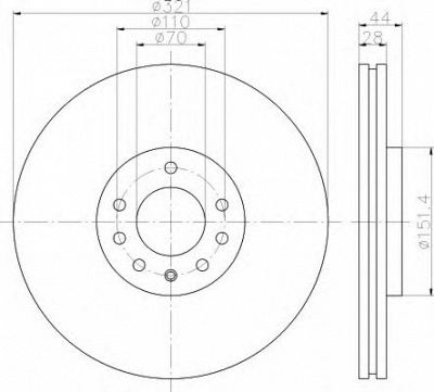 HELLA 8dd355113101 -  Тормозной диск
