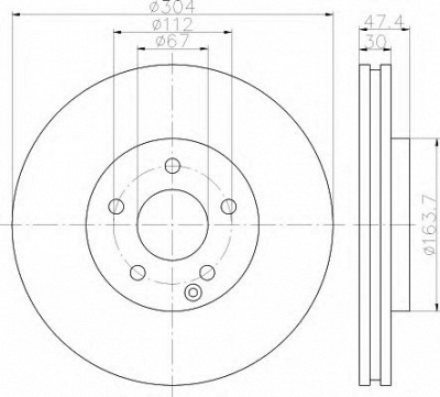 HELLA 8dd355113301 -  Тормозной диск