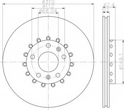 HELLA 8dd355113341 -  Тормозной диск