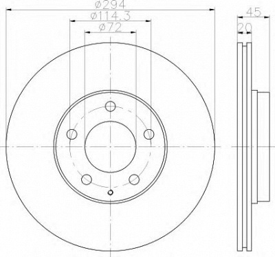 HELLA 8dd355113371 -  Тормозной диск