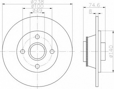 HELLA 8dd355113431 -  Тормозной диск