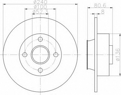 HELLA 8dd355113481 -  Тормозной диск
