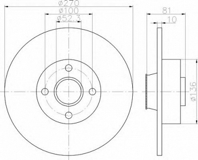 HELLA 8dd355113491 -  Тормозной диск
