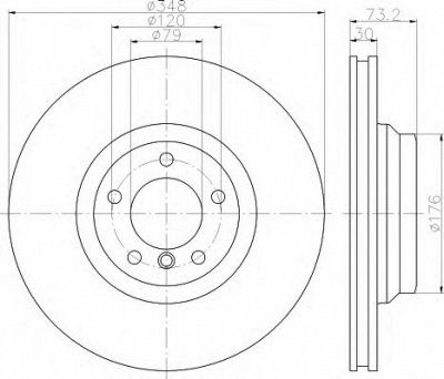 HELLA 8dd355113531 -  Тормозной диск