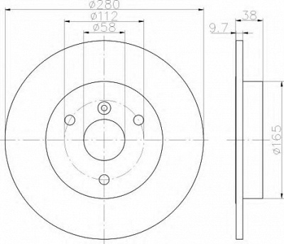 HELLA 8dd355113561 -  Тормозной диск