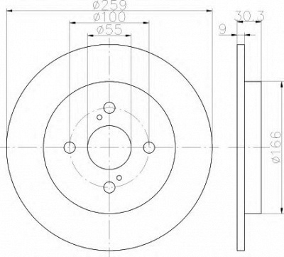 HELLA 8dd355113601 -  Тормозной диск