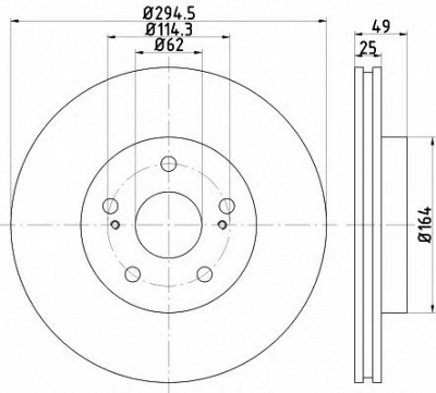 HELLA 8dd355113621 -  Тормозной диск