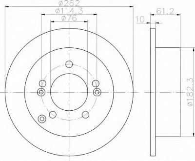 HELLA 8dd355113641 -  Тормозной диск