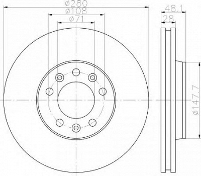 HELLA 8dd355113661 -  Тормозной диск