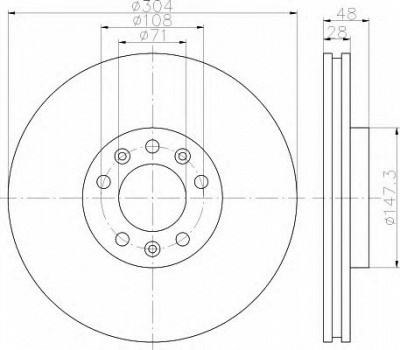 HELLA 8dd355113671 -  Тормозной диск