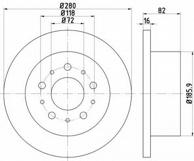 HELLA 8dd355113711 -  Тормозной диск