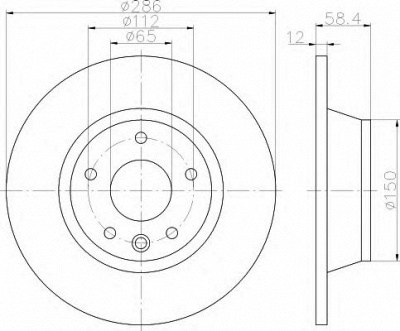HELLA 8dd355113841 -  Тормозной диск
