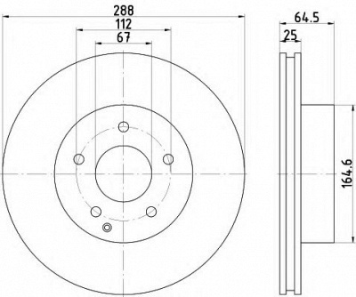 HELLA 8dd355113861 -  Тормозной диск