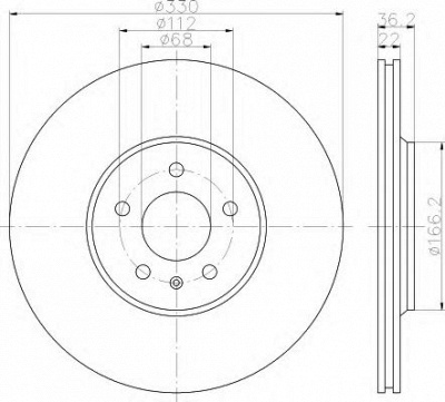 HELLA 8dd355113971 -  Тормозной диск