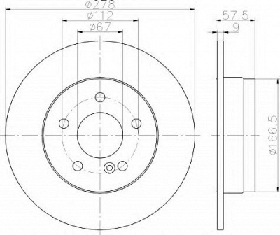 HELLA 8dd355114181 -  Тормозной диск