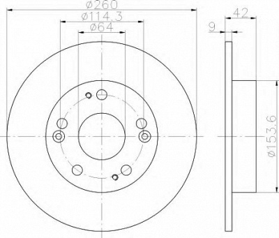 HELLA 8dd355114321 -  Тормозной диск