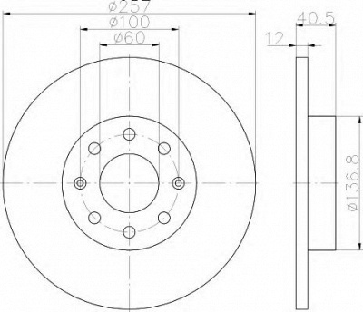 HELLA 8dd355114351 -  Тормозной диск