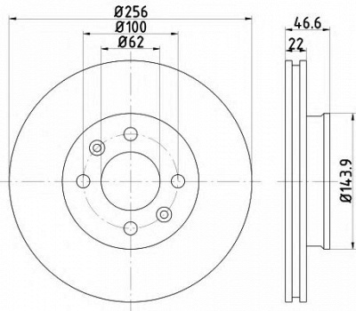 HELLA 8dd355114361 -  Тормозной диск