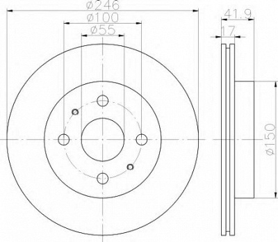HELLA 8dd355114421 -  Тормозной диск