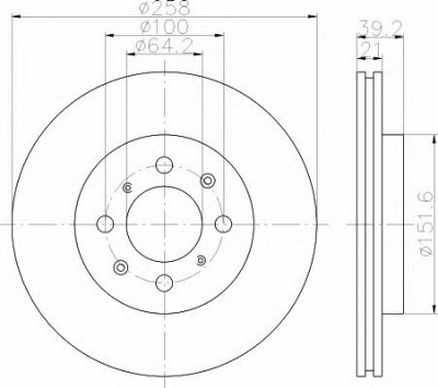 HELLA 8dd355114451 -  Тормозной диск